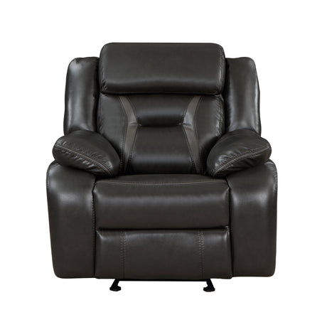 Amite Dark Gray Glider Reclining Chair by Homelegance at Eve Furniture