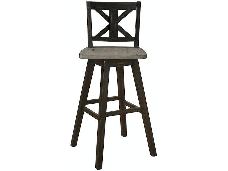 Amsonia Black Swivel Pub Counter Height Chairs, Set of 2 by Homelegance at Eve Furniture