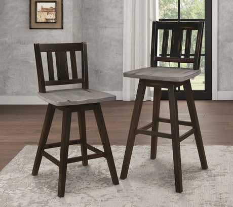 Amsonia Black Swivel Pub Counter Height Chairs, Set of 2 by Homelegance at Eve Furniture