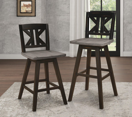 Amsonia Black Swivel Pub Counter Height Chairs, Set of 2 by Homelegance at Eve Furniture
