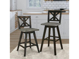 Amsonia Black Swivel Pub Counter Height Chairs, Set of 2 by Homelegance at Eve Furniture