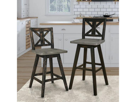 Amsonia Black Swivel Pub Counter Height Chairs, Set of 2 by Homelegance at Eve Furniture