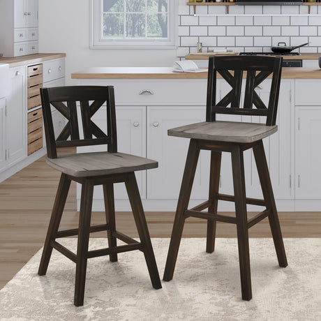 Amsonia Black Swivel Pub Counter Height Chairs, Set of 2 by Homelegance at Eve Furniture