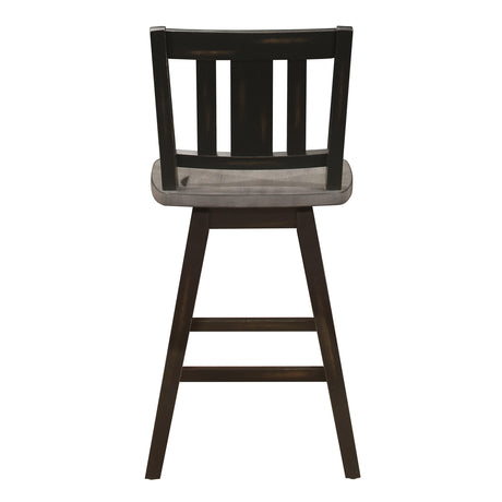 Amsonia Gray/Black Swivel Counter Height Chairs, Set of 2 by Homelegance at Eve Furniture