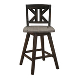 Amsonia Gray/Black Swivel Counter Height Chairs, Set of 2 by Homelegance at Eve Furniture