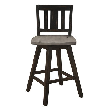 Amsonia Gray/Black Swivel Counter Height Chairs, Set of 2 by Homelegance at Eve Furniture