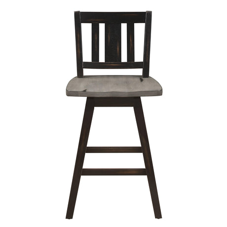 Amsonia Gray/Black Swivel Counter Height Chairs, Set of 2 by Homelegance at Eve Furniture