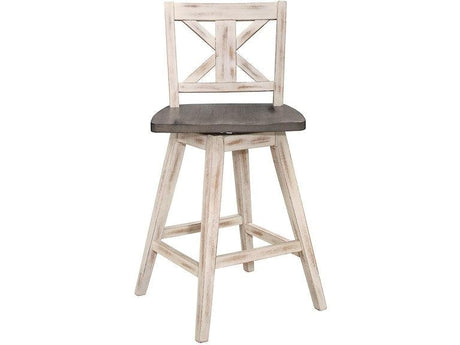 Amsonia Gray/White Swivel Counter Chair, Set of 2 by Homelegance at Eve Furniture