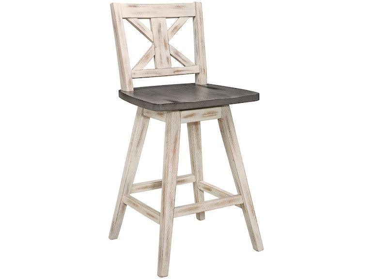 Amsonia Gray/White Swivel Counter Chair, Set of 2 by Homelegance at Eve Furniture