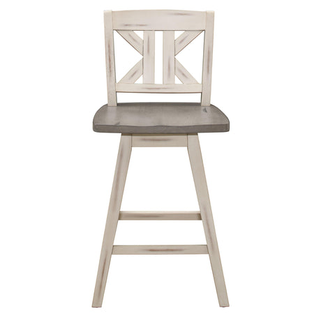 Amsonia Gray/White Swivel Counter Height Chairs, Set of 2 by Homelegance at Eve Furniture