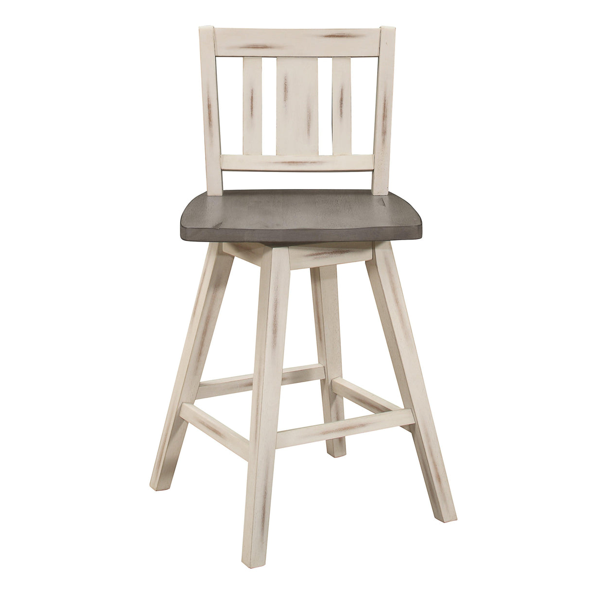Amsonia Gray/White Swivel Counter Height Chairs, Set of 2 by Homelegance at Eve Furniture