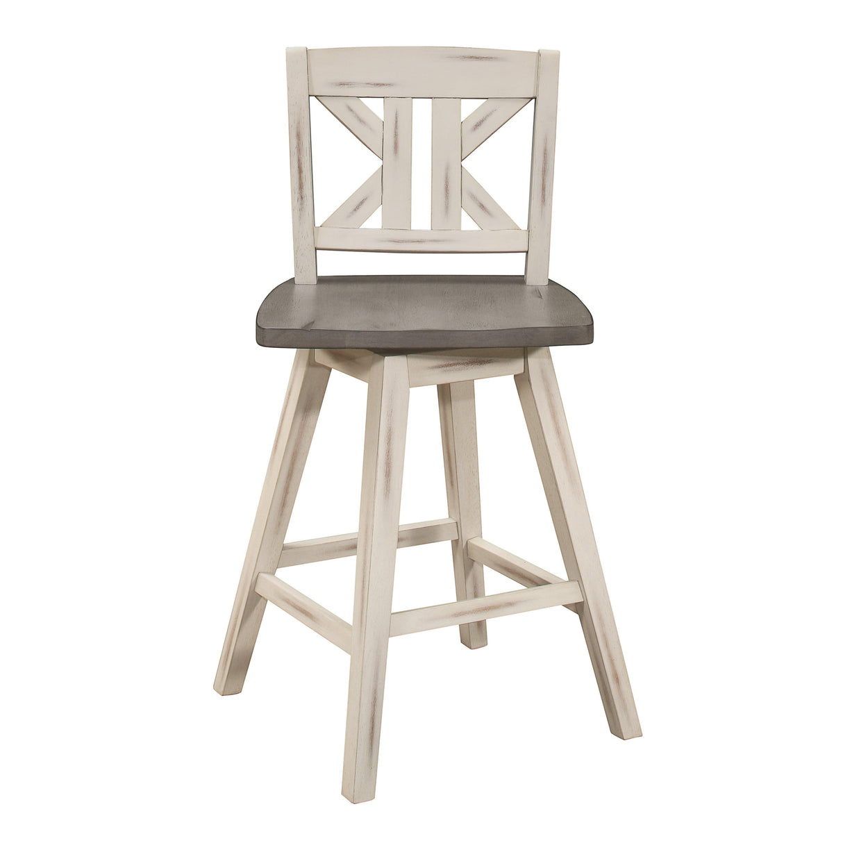 Amsonia Gray/White Swivel Counter Height Chairs, Set of 2 by Homelegance at Eve Furniture