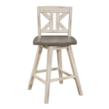Amsonia Gray/White Swivel Counter Height Chairs, Set of 2 by Homelegance at Eve Furniture