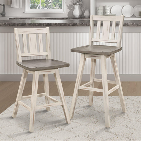 Amsonia White Swivel Pub Counter Height Chairs, Set of 2 by Homelegance at Eve Furniture