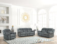 Andres 3-Piece Gray Leather Living Room Set by Happy Homes at Eve Furniture