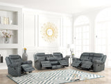 Andres 3-Piece Gray Leather Living Room Set by Happy Homes at Eve Furniture