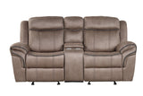 Brown Leather Reclining Sofa