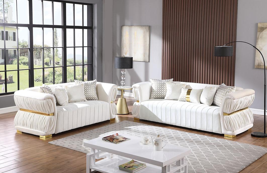 Anna White Living Room Set by New Era Innovations at Eve Furniture