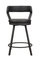Appert Black/Dark Gray Swivel Counter Chair, Set of 2 by Homelegance at Eve Furniture