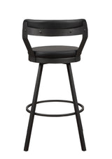 Appert Black/Dark Gray Swivel Pub Height Chair, Set of 2 by Homelegance at Eve Furniture