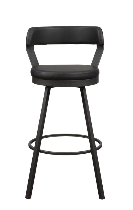 Appert Black/Dark Gray Swivel Pub Height Chair, Set of 2 by Homelegance at Eve Furniture