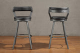 Appert Black/Dark Gray Swivel Pub Height Chair, Set of 2 by Homelegance at Eve Furniture