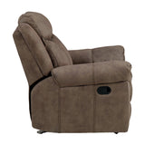 Aram Brown Fabric Glider Reclining Chair by Homelegance at Eve Furniture