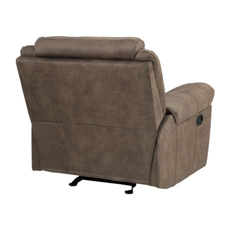 Aram Brown Fabric Glider Reclining Chair by Homelegance at Eve Furniture