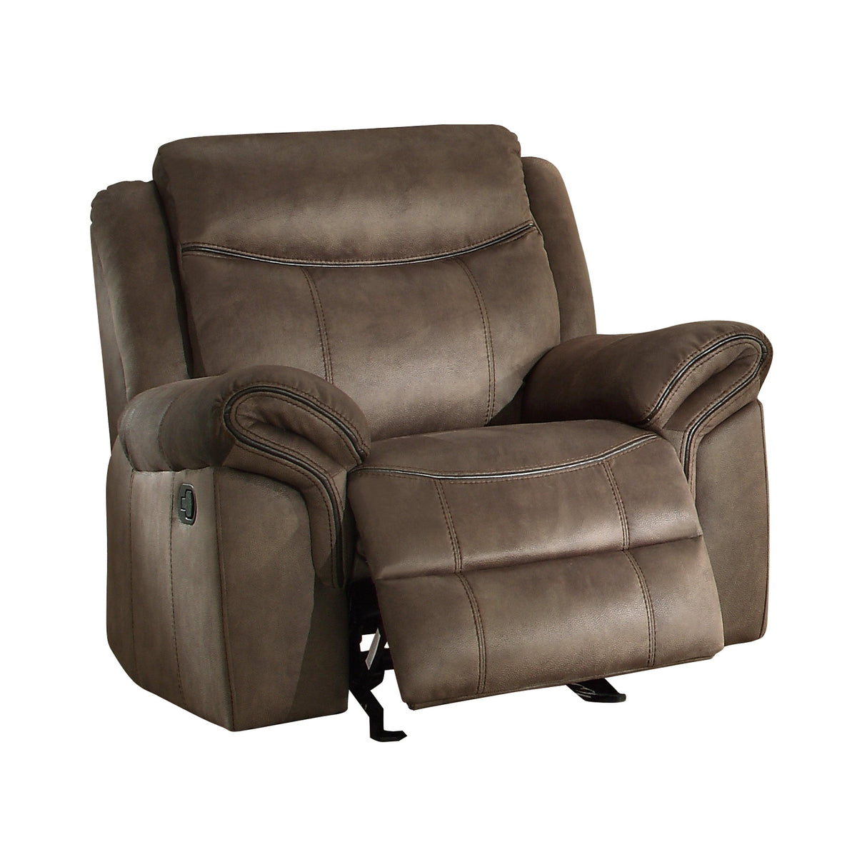 Aram Brown Fabric Glider Reclining Chair by Homelegance at Eve Furniture
