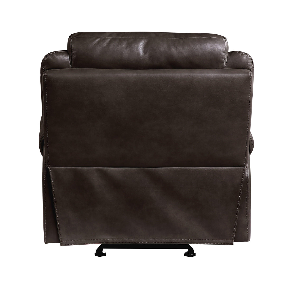 Aram Dark Brown Faux Leather Glider Reclining Chair by Homelegance at Eve Furniture