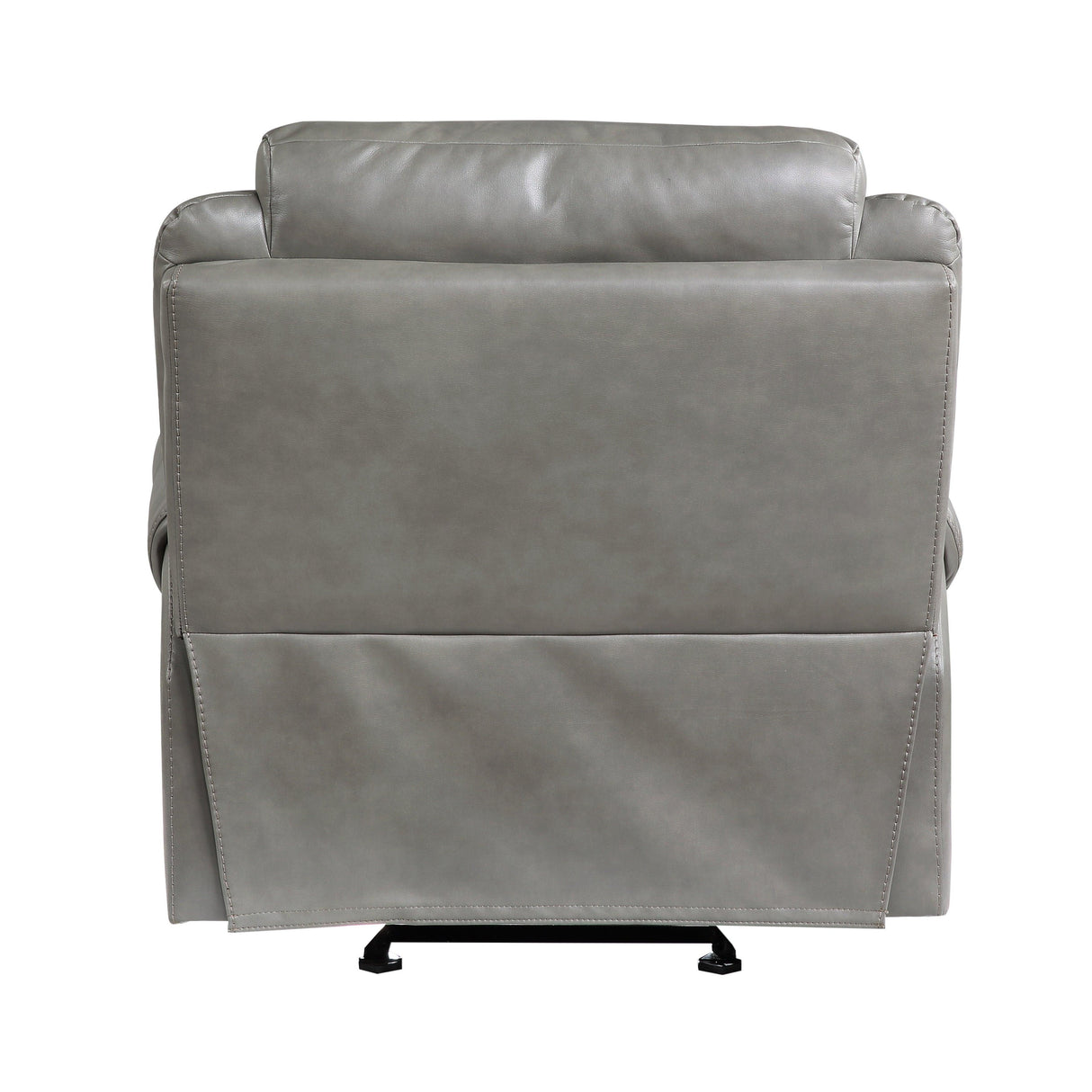Aram Gray Faux Leather Glider Reclining Chair by Homelegance at Eve Furniture