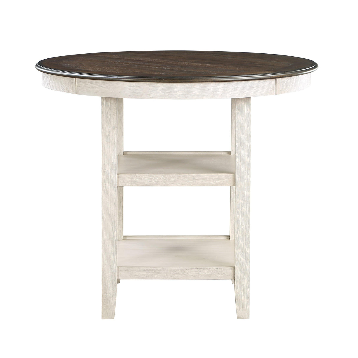Asher Antique White/Brown Counter Height Table by Homelegance at Eve Furniture