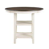 Asher Antique White/Brown Counter Height Table by Homelegance at Eve Furniture