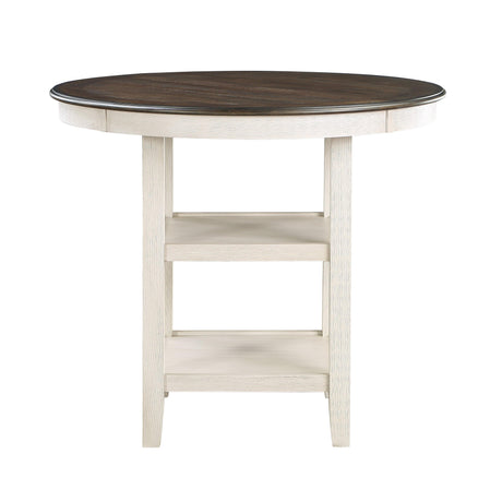 Asher Antique White/Brown Counter Height Table by Homelegance at Eve Furniture
