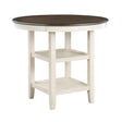 Asher Antique White/Brown Counter Height Table by Homelegance at Eve Furniture
