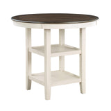 Asher Antique White/Brown Counter Height Table by Homelegance at Eve Furniture