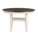 Asher Antique White/Brown Round Dining Table by Homelegance at Eve Furniture