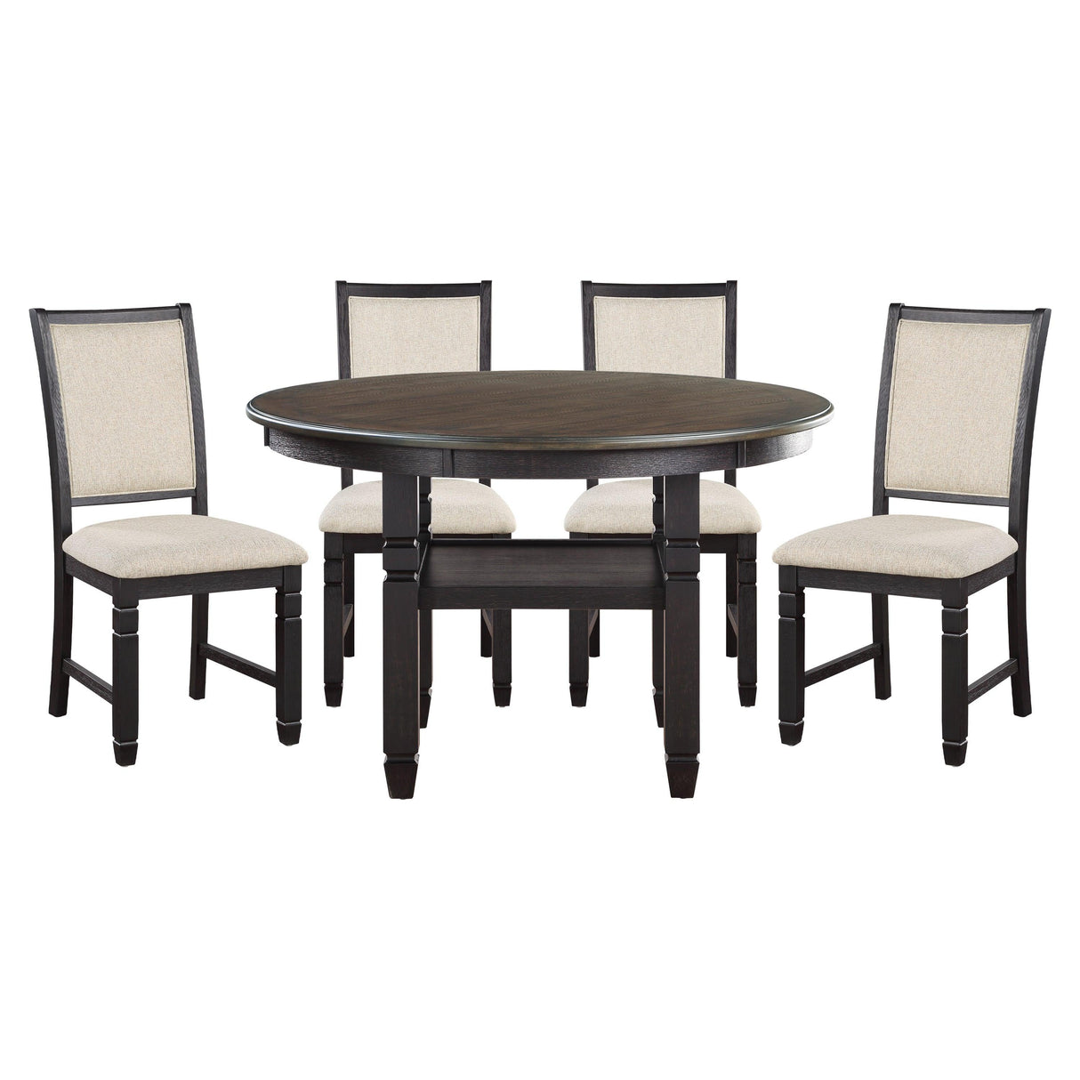 Asher Black/Brown Round 5-Piece Dining Room Set by Homelegance at Eve Furniture