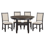 Asher Black/Brown Round 5-Piece Dining Room Set by Homelegance at Eve Furniture