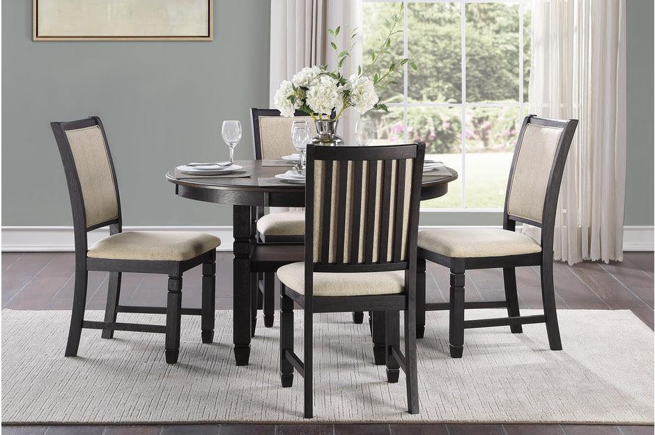 Asher Black/Brown Round 5-Piece Dining Room Set by Homelegance at Eve Furniture