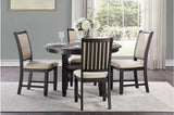 Asher Black/Brown Round 5-Piece Dining Room Set by Homelegance at Eve Furniture