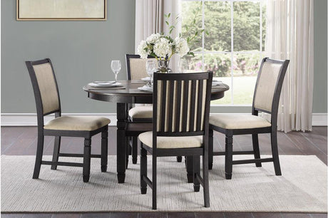 Asher Black/Brown Round 5-Piece Dining Room Set by Homelegance at Eve Furniture
