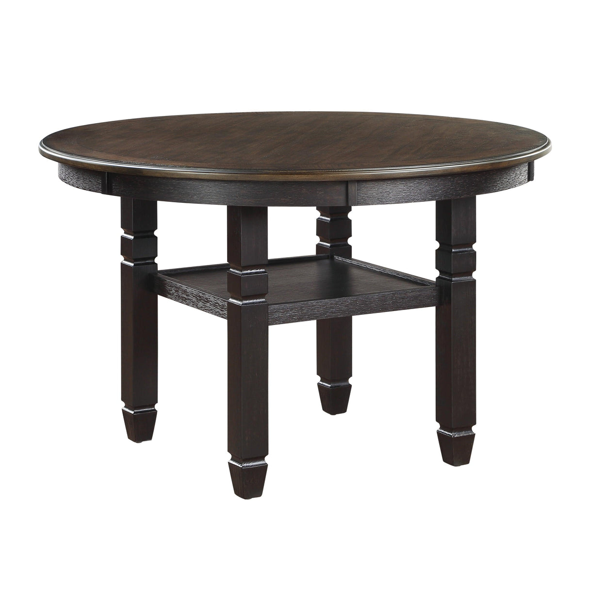 Asher Black/Brown Round Dining Table by Homelegance at Eve Furniture