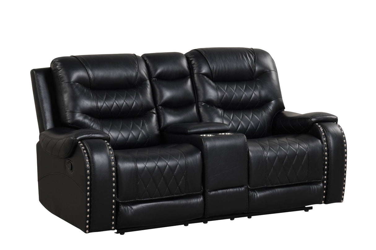 Ashley Black Oversized 3-Piece Leather Living Room Set by Happy Homes at Eve Furniture