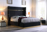 Aspen Black Velvet Queen Platform Bed by New Era Innovations at Eve Furniture