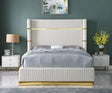 Aspen Cream Velvet King Platform Bed by New Era Innovations at Eve Furniture