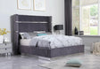 Aspen Grey Velvet Queen Platform Bed by New Era Innovations at Eve Furniture