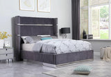 Aspen Grey Velvet Queen Platform Bed by New Era Innovations at Eve Furniture