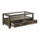 Auburn Transitional Charcoal Brown Wood Cocktail Table by Homelegance at Eve Furniture