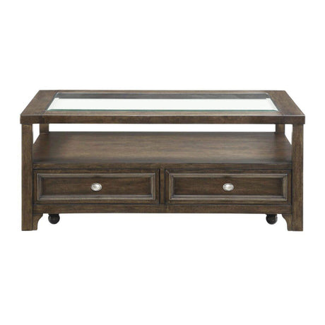 Auburn Transitional Charcoal Brown Wood Cocktail Table by Homelegance at Eve Furniture